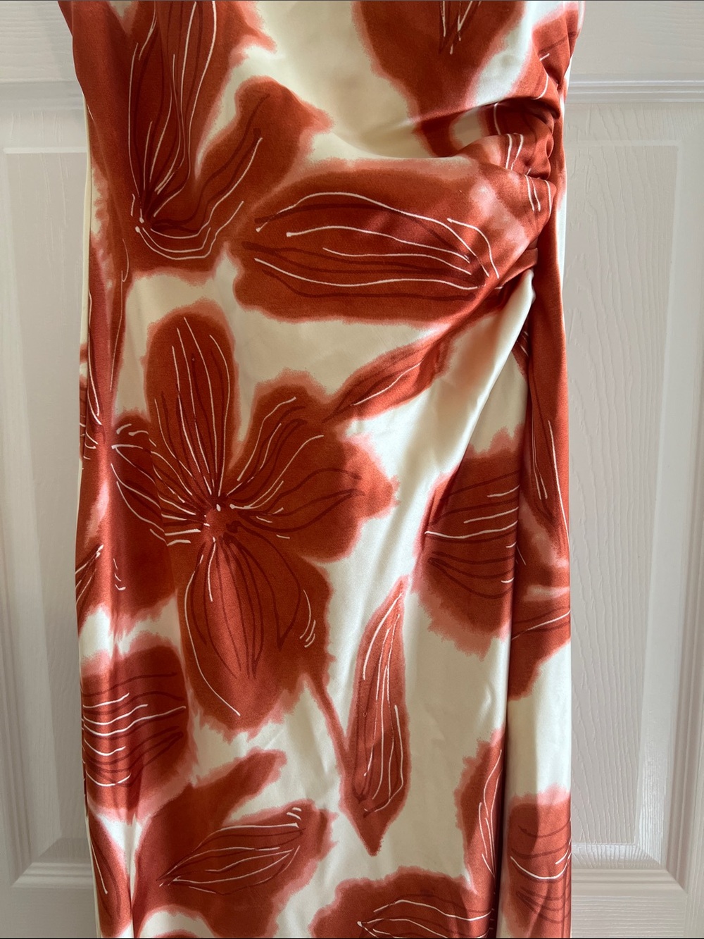 House of Harlow 1960 Spaghetti-Strap Floral Midi Dress in Cream and Rust - Picture 3 of 16